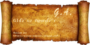 Glósz Agenór névjegykártya
